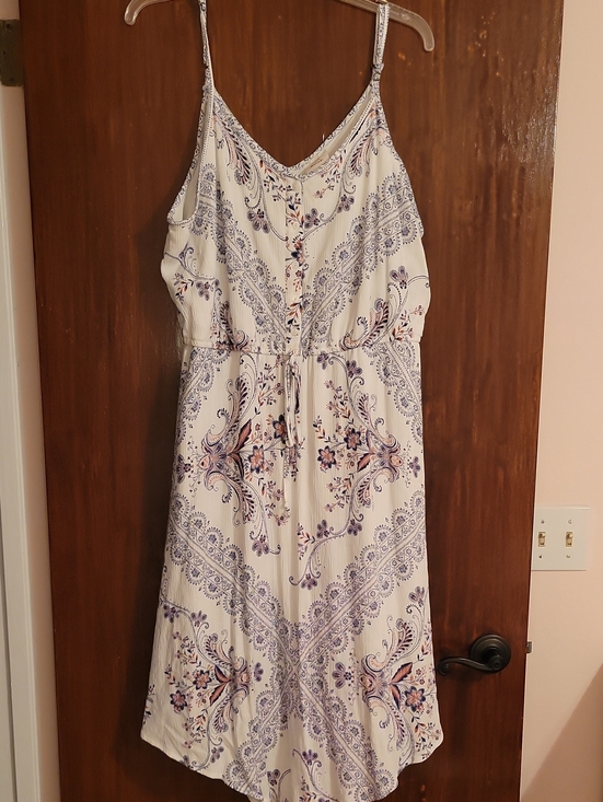 Knox Rose Dresses & Skirts - Knox Rose White And Navy Midi Sundress with Paisley Print